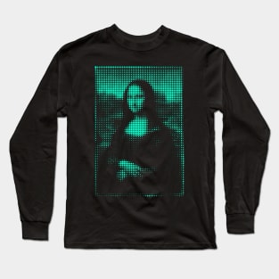 Mona Lisa Da Vinci Dots Graphic Design Long Sleeve T-Shirt